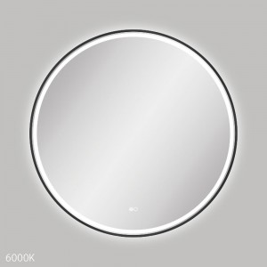 Reba LED Matte Black Framed Mirror, 900mm